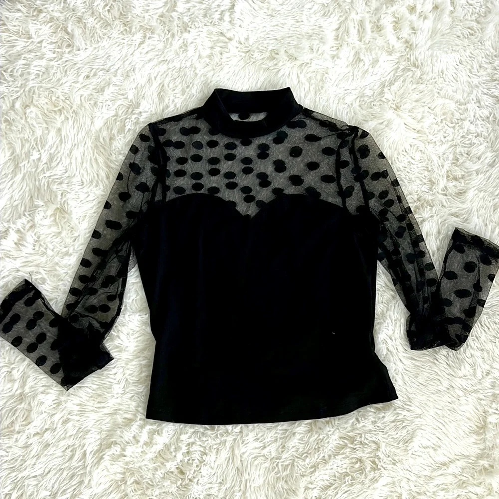 Sheer Polka Dot Crop Top - Picture 1 of 3